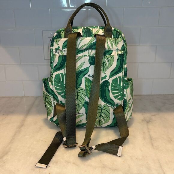 Radley London Maple Cross Palm Print Medium Zip Top Backpack Green White Gold main image 13